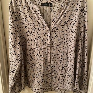 Apt. 9 Women's Speckled Black and Cream Blouse